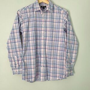 Tommy Hilfiger Boys 16 Madras Plaid Button Down Dress Shirt